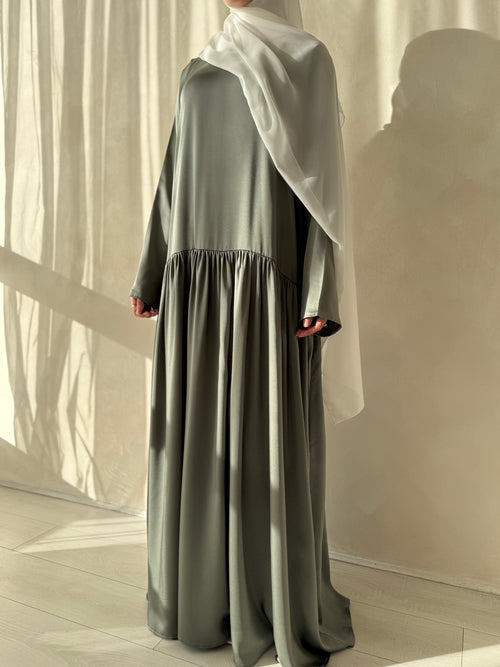 Dusty Blue ruched hem dress