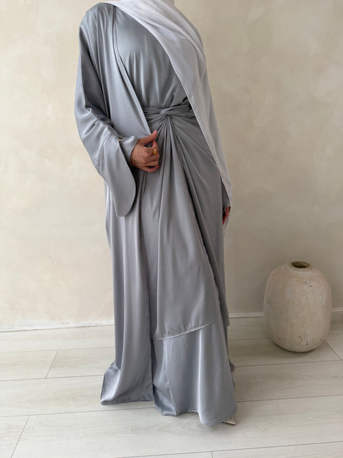ZAHRA wrap 3-piece set: Sliver