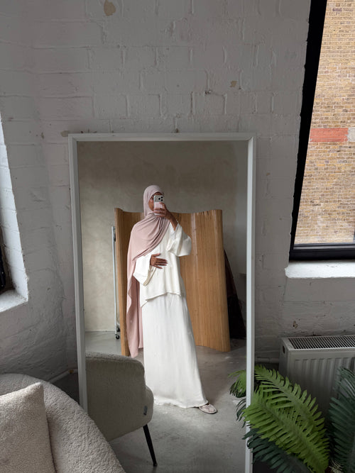 Ivory viscose Skirt set