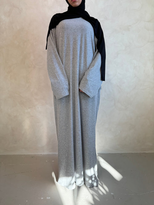 Grey Ribbed Dress