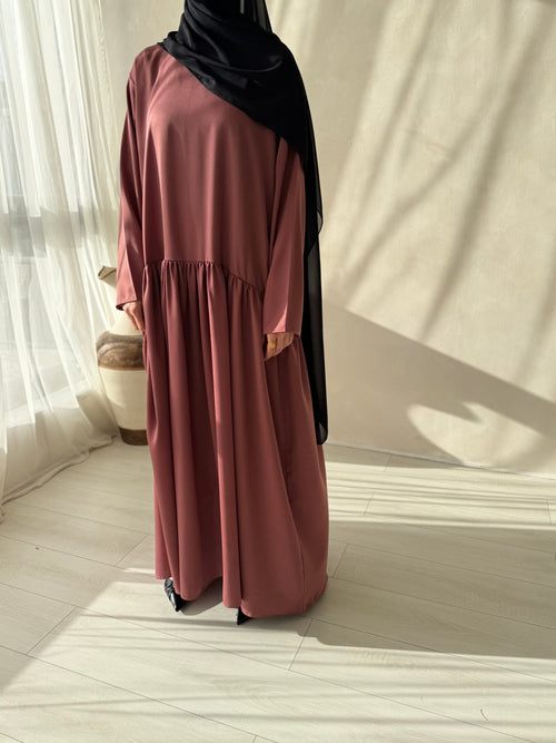Dusty Pink ruched hem dress