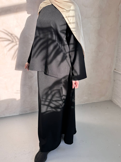 Premium Black co-ord skirt set