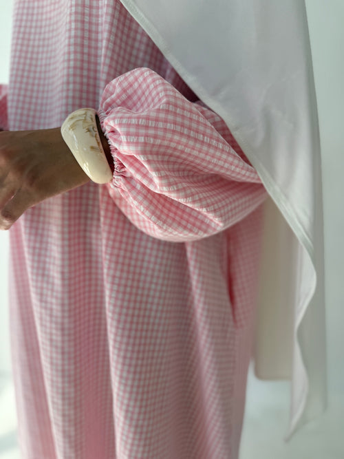 Pink checkered Dress