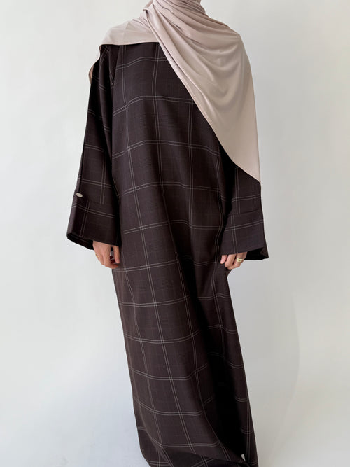 Brown Grid Abayah 2.0