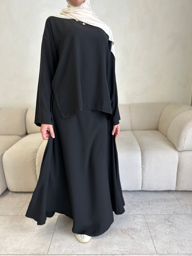 Black co-ord skirt set
