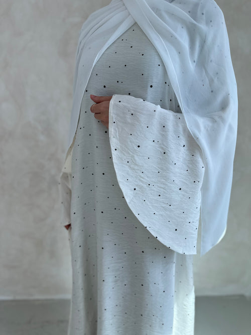 Polka dot bell-sleeve dress