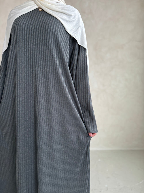 Charcoal ribbed Dress