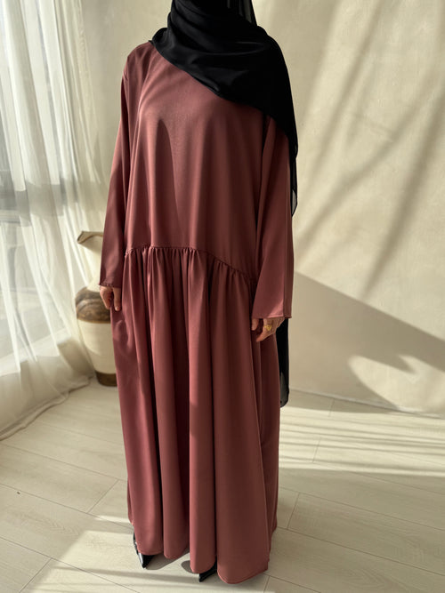 Dusty Pink ruched hem dress
