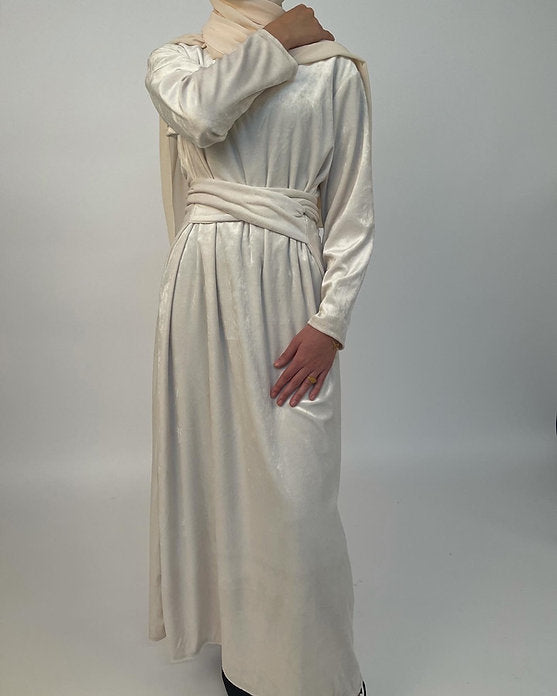 Velvet Pearl wrap-dress