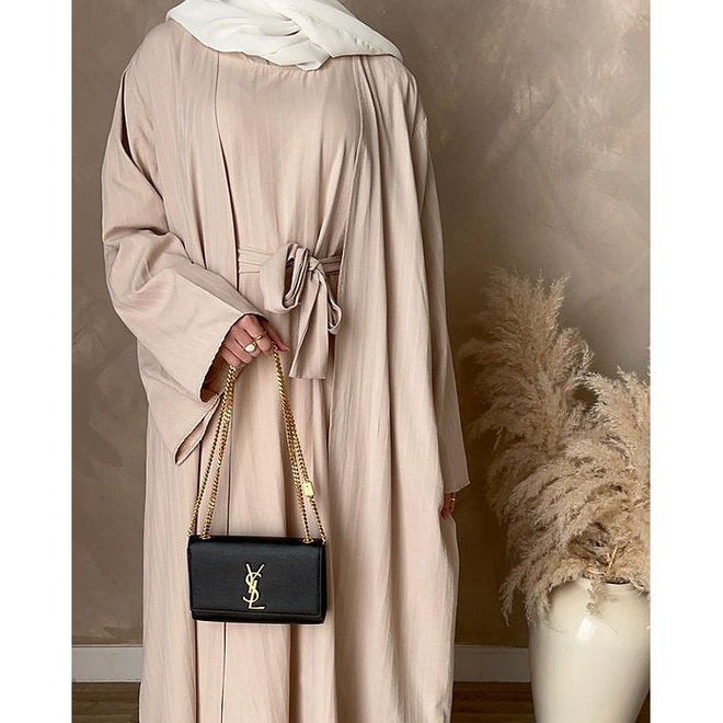 Beige Linen abayah
