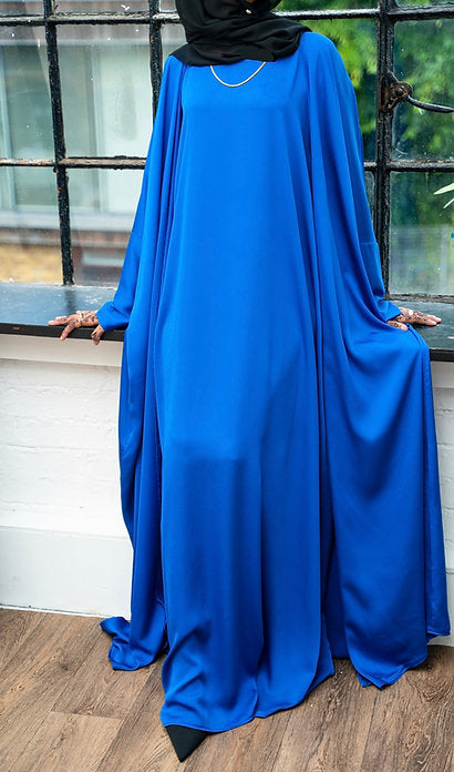 Royal blue satin abayah
