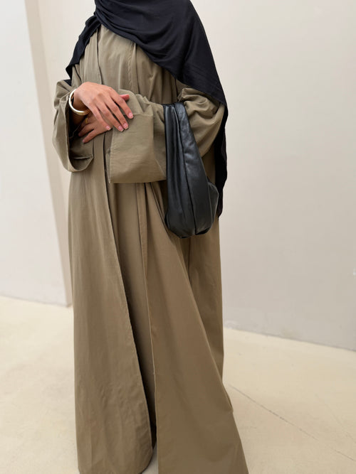 Khaki Cotton abayah set