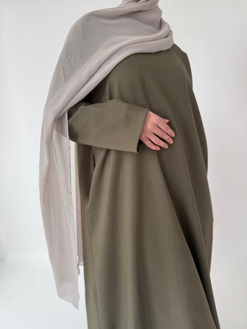 Khaki narrow sleeve abayah