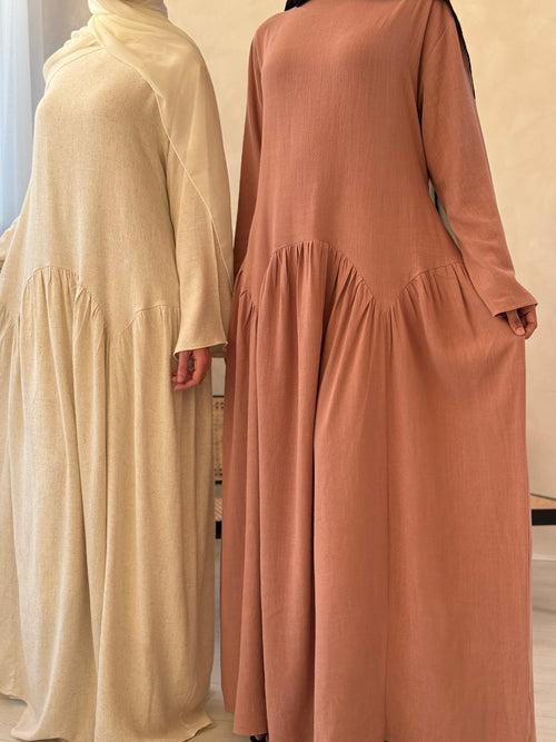 Linen Petal dress: Dusty Pink