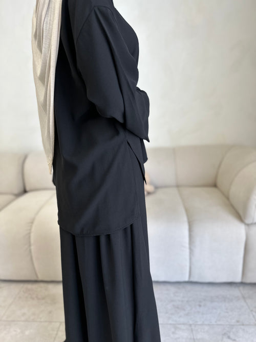 Black co-ord skirt set