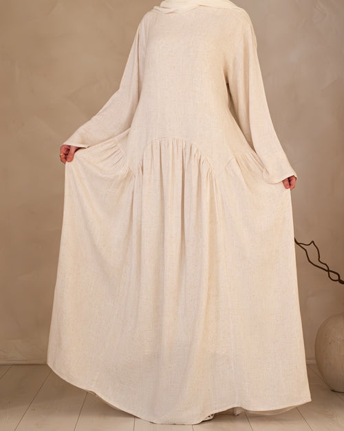 Linen Petal dress: Earth