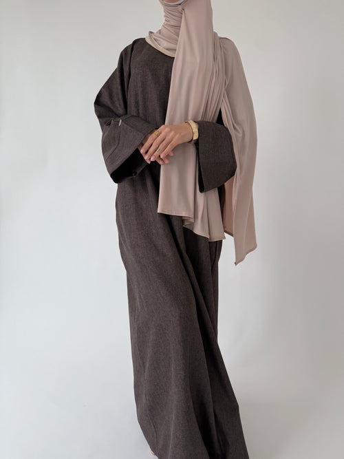 Pecan Herringbone abayah