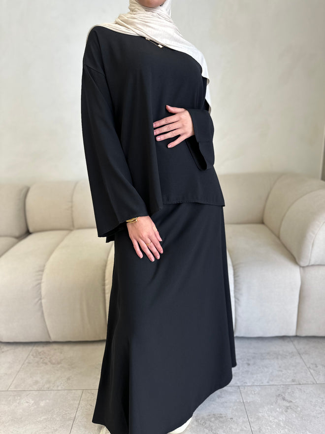 Black co-ord skirt set