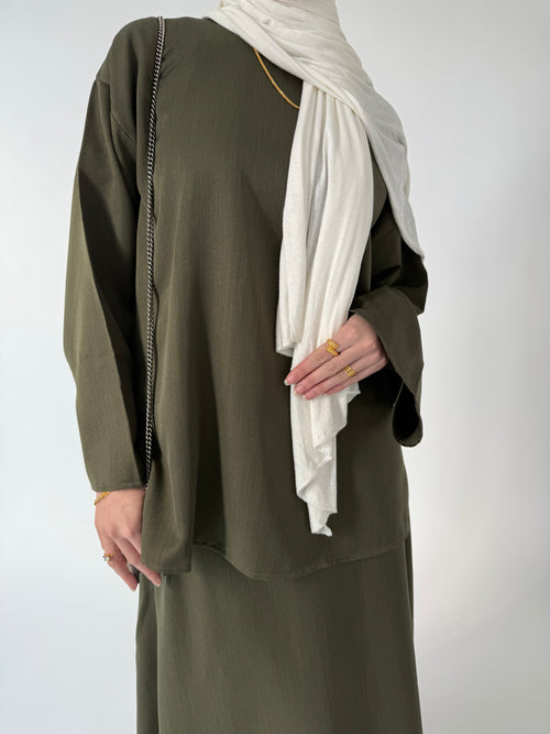 Khaki co-ord skirt set
