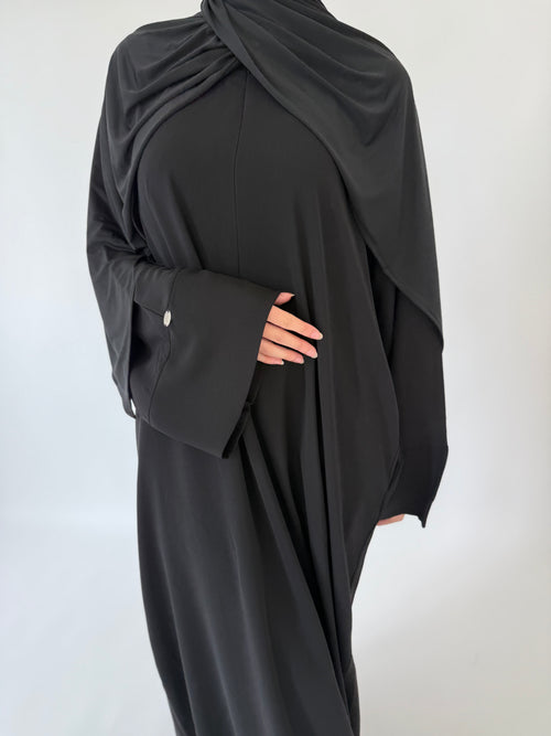 Soft Black Zip abayah
