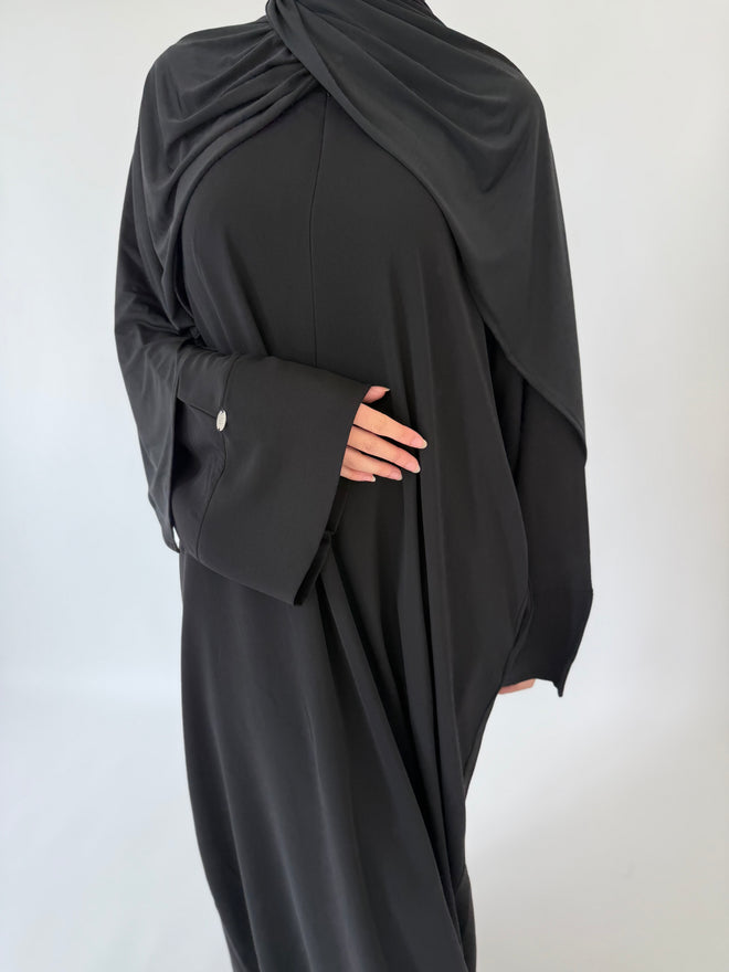 Soft Black Zip abayah