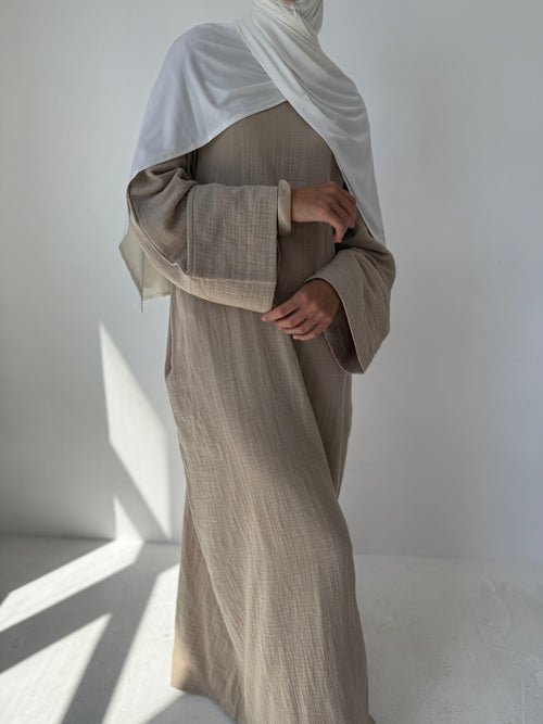 Beige Cotton Abayah