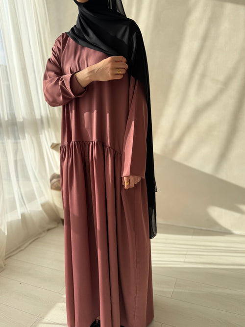 Dusty Pink ruched hem dress