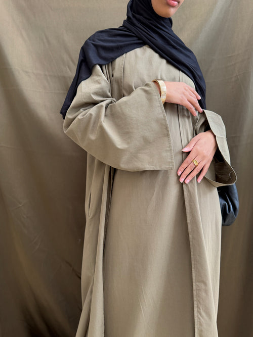 Khaki Cotton abayah set