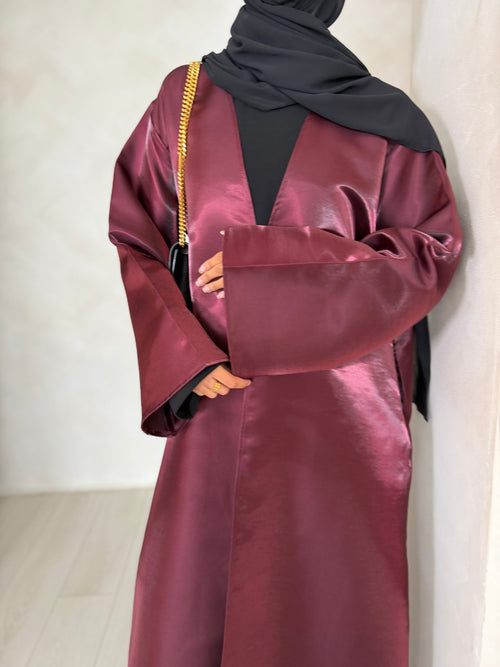 Cherry Organza abayah (3-piece Set)