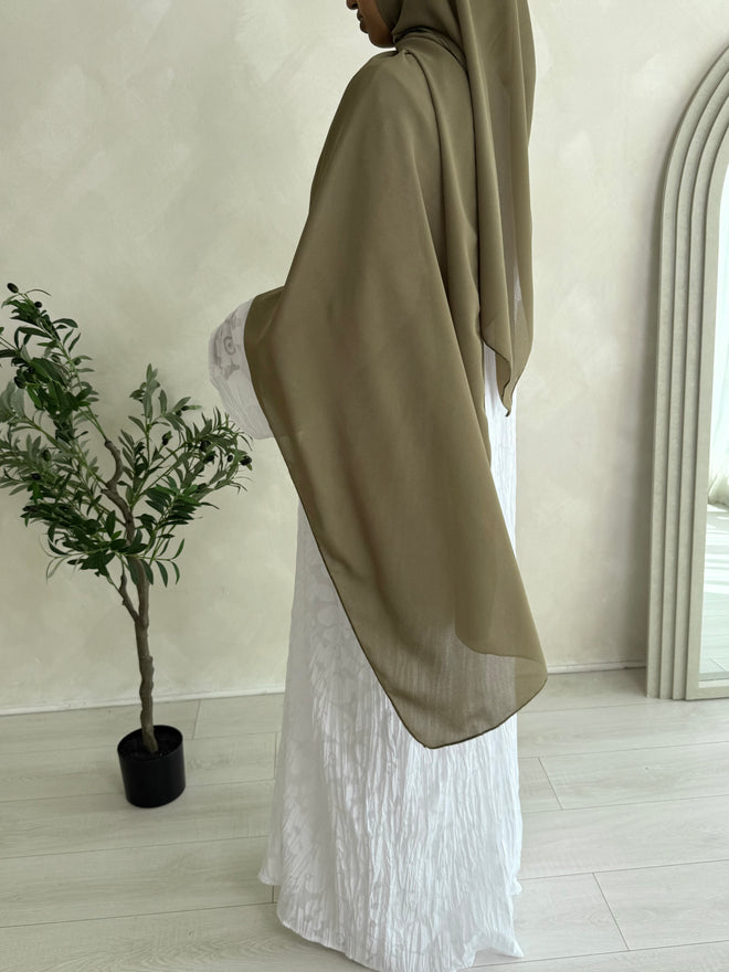 Large Chiffon hijaab: Olive