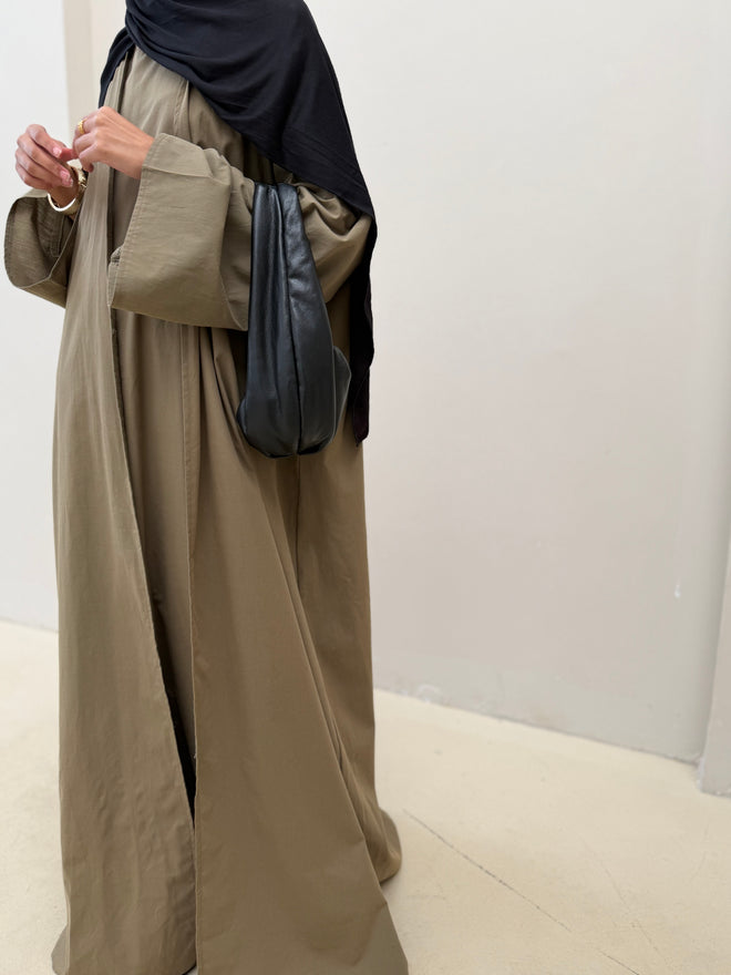 Khaki Cotton abayah set