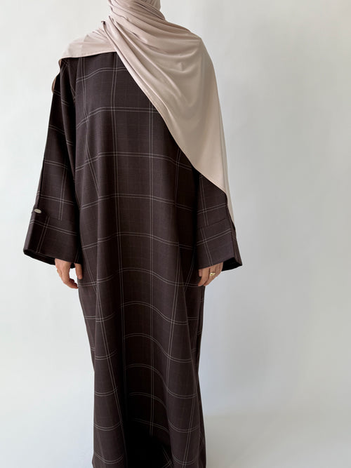 Brown Grid Abayah 2.0