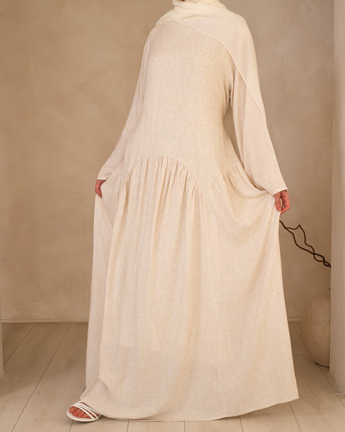Linen Petal dress: Earth