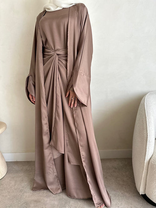 ZAHRA open abayah: Mocha