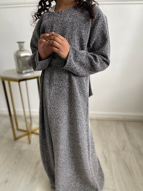 Kids Brown winter abayah