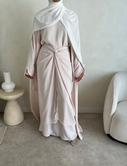 ZAHRA wrap dress: Pearl blush
