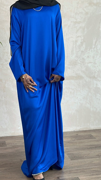 Royal blue satin dress