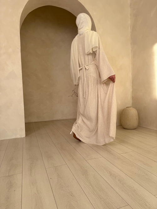 Linen Petal dress: Earth