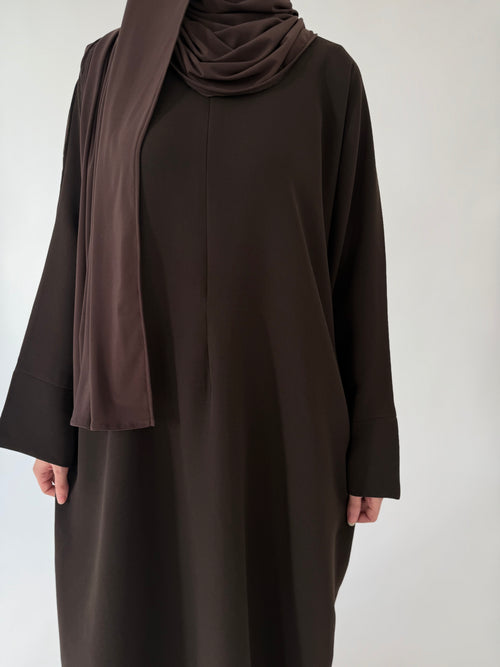Soft Walnut abayah ZIP
