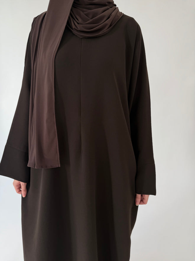 Soft Walnut abayah ZIP