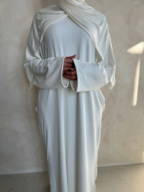 Ivory Ribbed Dress
