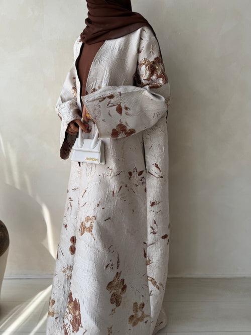 Brown Jacquard 2-piece Set