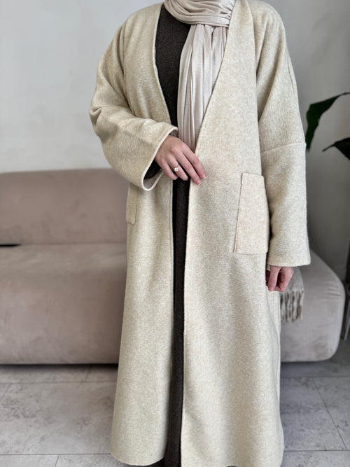 Beige Wool Coat abayah