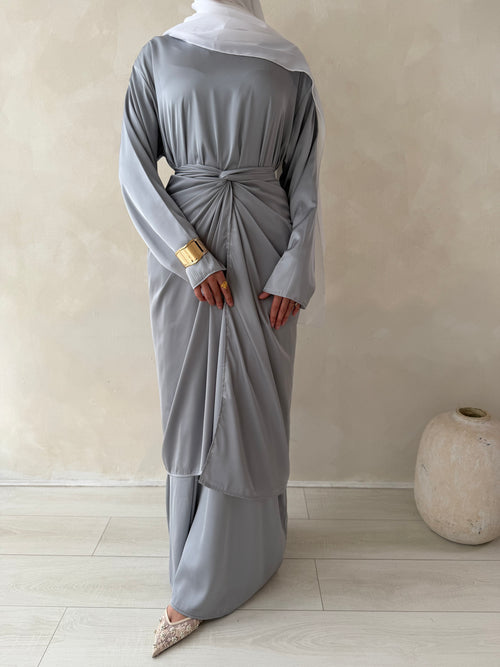 ZAHRA wrap 3-piece set: Sliver