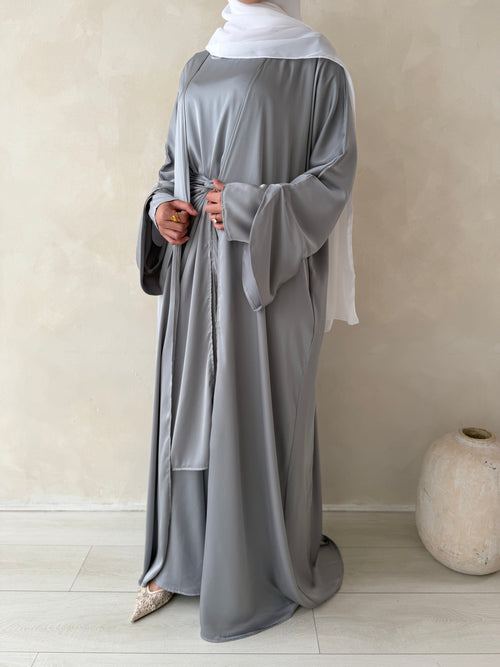 ZAHRA wrap 3-piece set: Sliver