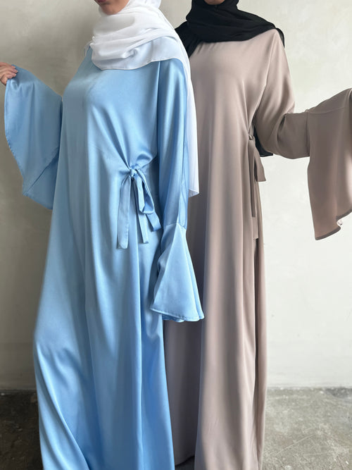 Mauve bell-sleeve dress (Large)
