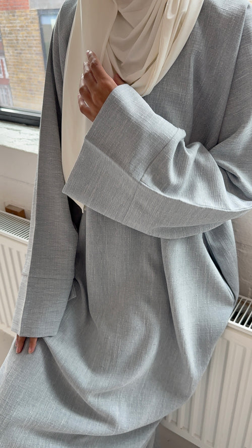 Textured grey abayah