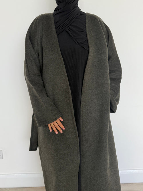 Dark Green Wool Coat abayah