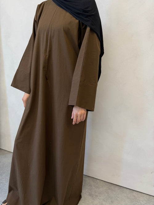 Chocolate Cotton abayah ZIP