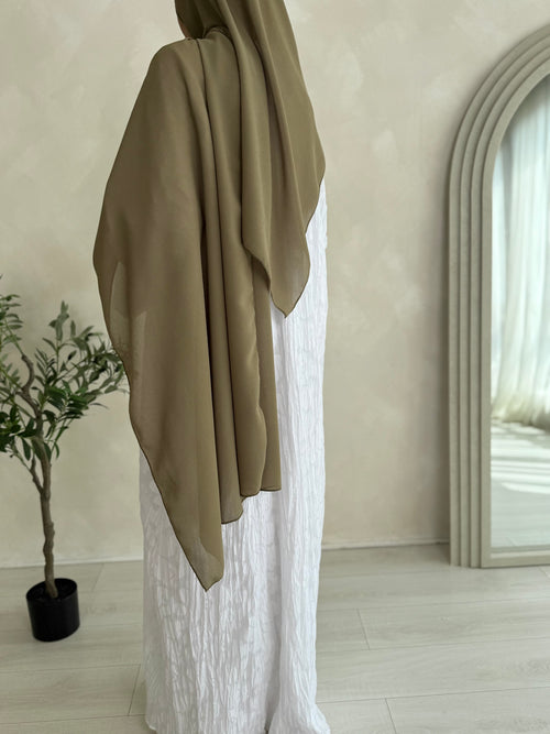Large Chiffon hijaab: Olive